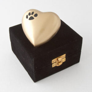 Eternal Heart Keepsake with Corner Paw (Bronze/Black with Antique Finish)