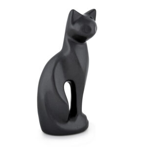 Empress Feline Figurine Urn (Charcoal Gloss)