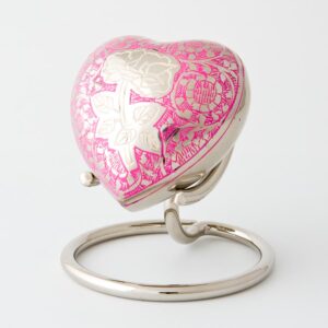 Rose Heart (Polished Nickel/Pink/White Rose)