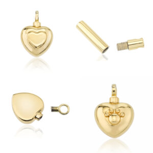 GOLD VERMEIL (14 karat) Jewellery (Teardrop, Eternity Circle, Plain Heart, Double Heart, Paw Heart, Cylinder & Heart Bead - see Photos)