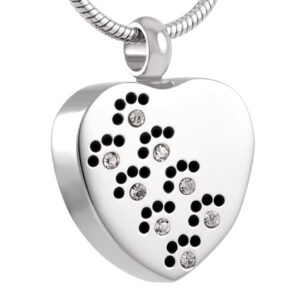 Diamonte Paws Heart Pendant & Chain