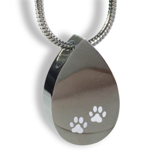 Tear Drop Pendant with Paws & Chain