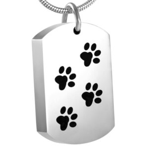 Paw Print Dog Tag & Chain
