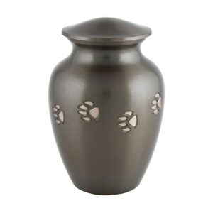Chetan Paw Tracks Pet Urn with Antique Finish (Slate/Pewter) Only 1 Small Left
