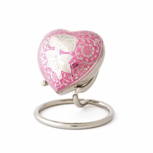 Rose Heart (Polished Nickel/Pink/White Rose)