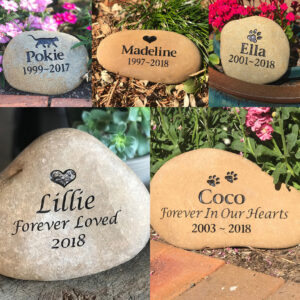 Tumbled River Stone (with or without Token Urn/Receptacle) -  (Personalised Pawprint can be added)