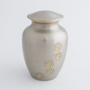 Chetan Paw Tracks Pet Urn with Antique Finish (Pewter)