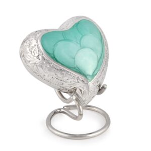 Azure Keepsake Heart - Teal/Polished Nickel
