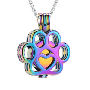 Pawprint Pendant - 5 Colours - Rainbow, Silver, Black, Rose Gold & Gold (Stainless Steel)