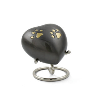 Eternal Heart Keepsake Double Paw – Slate/Bronze with antique finish