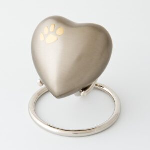 Eternal Heart Keepsake - Corner Paw Pewter/Bronze with Antique Finish