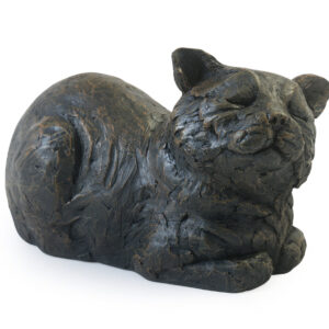 Contented Cat Urn - Cold Cast Resin in Bronze Finish