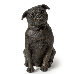 Pug Urn - Cold Cast Resin in Bronze Finish