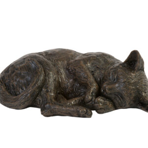 Resting Cat Urn - Cold Cast Resin in Bronze Finish
