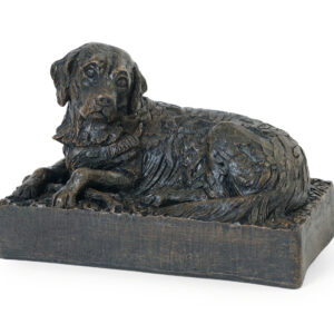 Golden Retriever Urn (compact) - Cold Cast Resin in Bronze Finish