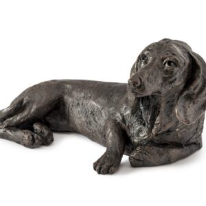 Daschund Urn - Short Hair - Cold Cast Resin in Bronze Finish