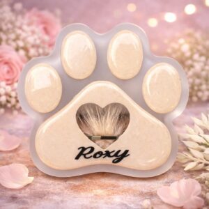 Pet Memorial Keepsake - Resin Pawprint with Your Pet's Ashes/Hair - 2 Colours