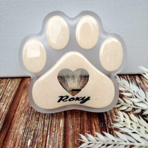 Pet Memorial Keepsake - Resin Pawprint with Your Pet's Ashes/Hair - 2 Colours