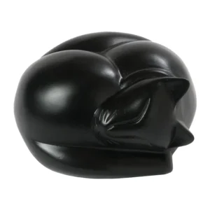 Cat Designer Package - Sleeping Cat Resin Urn – Black