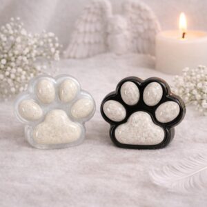 Pet Memorial Keepsake - Small Resin Pawprint with Your Pet's Ashes/Hair - Perfect for Cats