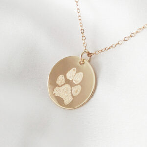 Pawprint Necklace & Chain (Your Beloved Pet's Own Paw Print) - Solid Sterling Silver/14K Gold Filled /14K Rose Gold Filled