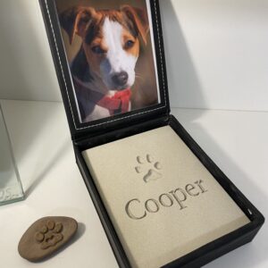 Stone Paw Impression with your Loved One's Pawprint/Name (Can be placed in Display Photo Case)