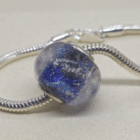 pearl dark blue glass-look pet ashes memorial bead Brisbane