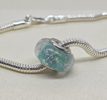pearl green glass-look pet ashes memorial bead Brisbane