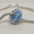 pearl medium blue glass-look pet ashes memorial bead Brisbane