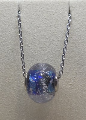 pearl dark blue glass-look pet ashes memorial bead Brisbane