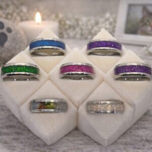 Stainless Steel Rings made with Your Loved One's Ashes - 8mm - Various Colours