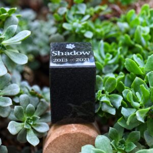 Mini Black Granite Outdoor Pet Urn (Personalised Pawprint miniaturised can be added)